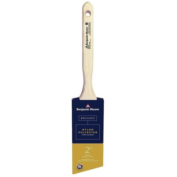 Benjamin Moore Paint Brush, Firm Brush, 21116 in L Bristle, NylonPolyester Bristle, Angle Sash Handle U61720-017